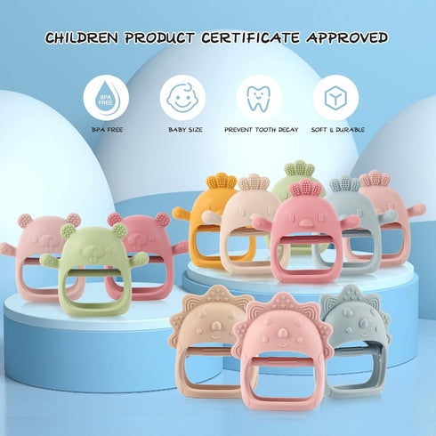 Baby Teethers 0-6 Months, BPA Free Chewing Toys, Easy-to-Grasp Shapes for Sensory Exploration and Itching Relief