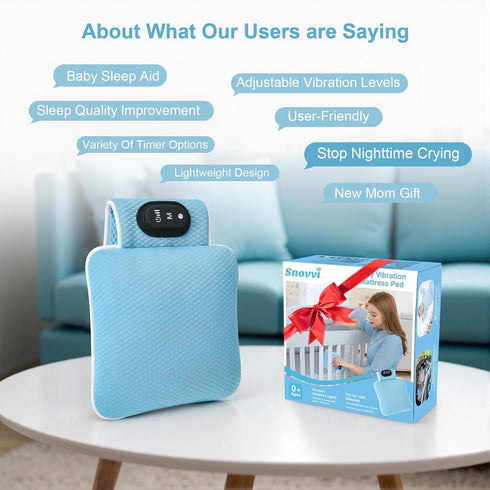 SNOVVI 3 90M Baby Vibrating Soother,Baby Patter for Sleep,Rechargeable Baby Sleep Soother Pad with Vibration Modes