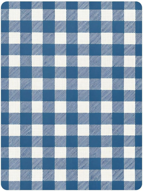 CZXW 52" 28" Navy Blue Checkered Crib Sheets Fitted x Natural Cotton Soft & Breathable for Baby Crib Mattress
