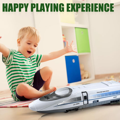 3+ OTONOPI Electric Bullet Train with Lights and Sounds Subway Locomotive Engine High Speed Toy Train Model Inertial