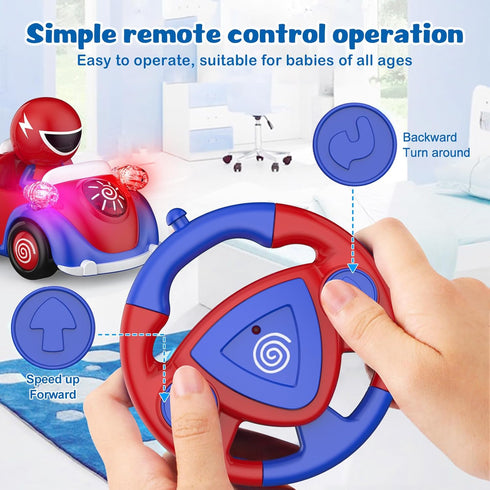 3-7 NQD Remote Control Car for Toddlers, RC Cars with Music and Lights, ABS Material RC Cartoon Race Car Toys for Kids
