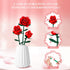 eafzv Set, 3 162 Mother's Day Flowers Bouquet Building Artificial Red Roses Botanical Collection Building Block
