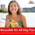 Leak Proof & Drip Catching, Reusable 4oz Flower Snow Cone Cups, 25 Pk, Colorful Easy Grip Bowls