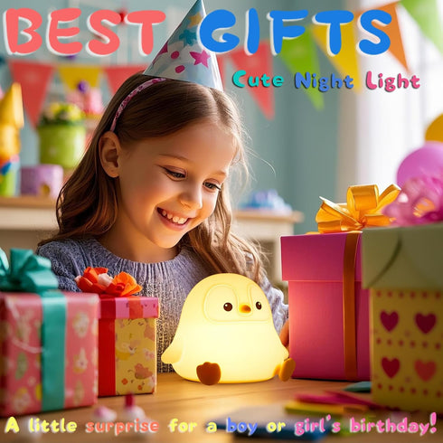 Lamp,2 Dimmable DREAMING MY DREAM Cute Penguin Night Light,LED Squishy Novelty Night Levels Nursery Bedroom Nightlight