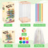 WhimsiPlay 48 12 3 4 5 6 Montessori Wooden Board Games, Colorful Sticks Dice Game with Balls, Family Game for Kids