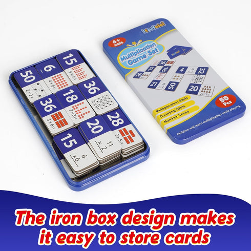 Multiplication Dominoes Set, Math Manipulatives Games for Kids, Learning Activities for Preschool and Kindergarten