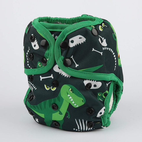 Hibaby Gusset One Size Cloth Diaper Cover Snap With Double (Dinosaur)