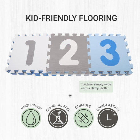 36 0-9, 74 74 (36 3 Tadpoles Foam Playmats for Kids, Interlocking Tiles Teach the ABCs and Numbers Total Floor Coverage
