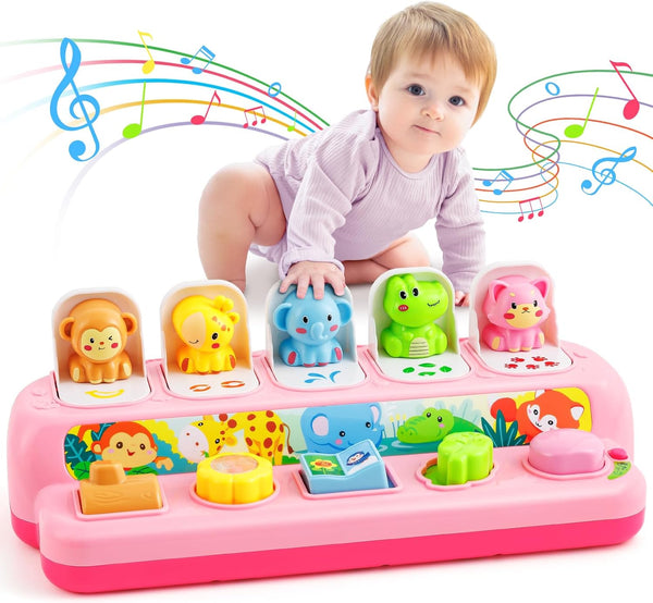 Duchong Toys for 1 Year Old Girls, Interactive Pop Up Toy with