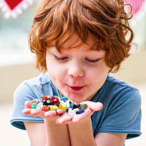 Byncceh Rock Collection Box for Kids - 25 Unique Gemstones Educational Science Kit, Great STEM Gift