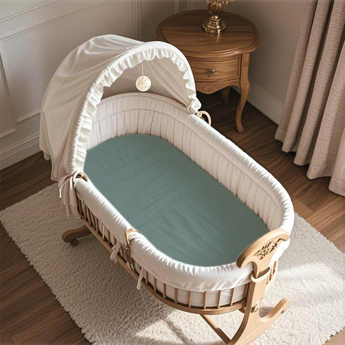 4 Pack 21" 35" Bassinet Fitted Sheets Compatible with x Amke, Ezebaby, Evolur Stellar and Mereryi Baby Bassinet, Soft