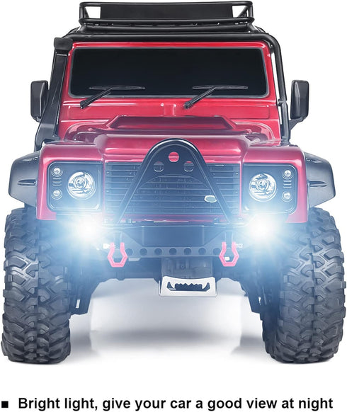 INJORA RC Front Bumper Metal with LED Light for 1:10 RC Crawler TRX-4 Axial SCX10 SCX10 II 90046 SCX10 III AXI03007