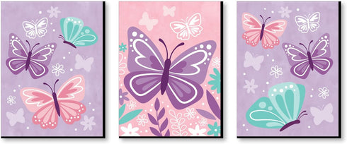 Big Dot of Happiness Beautiful Butterfly - Floral Nursery Wall Art and