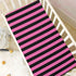 Pigsaly 27x39 Inch Crib Sheets Hot Pink Black Stripe Baby Sheet for Standard Crib Mattress Boys Girls Toddler Bed