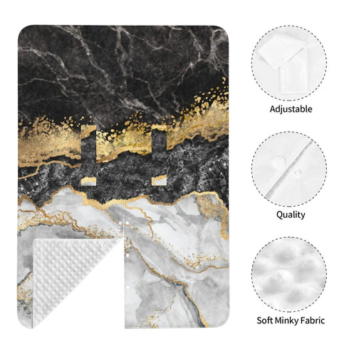 Hcpwzrf Black Marble with Gold Pretty Baby Car Seat Cover & Nursing Cover - Breathable Stretch Multi-Use Cover