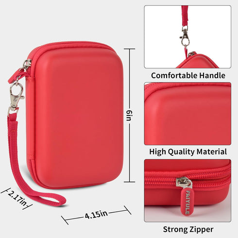 PAIYULE Travel Case Compatible with RG353V Retro Handheld Game Console, Organizer Carrying Bag (Red)