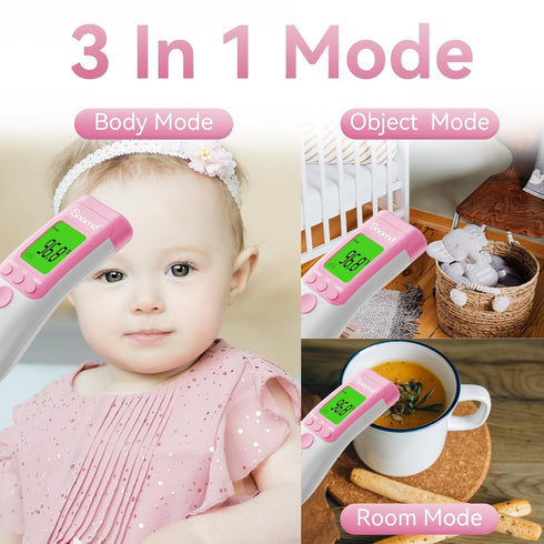 Digital Non-Contact Infrared Forehead Thermometer for Adults and Kids, 3 in 1 Medical Thermometer for Baby with Backlight LCD Screen