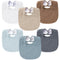 Konssy 6-Pack Muslin Baby Bibs for Boys & Girls, Soft Cotton Absorbent