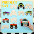 JellyArch 24 Set Pcs Monster Truck Party Favors Unfinished Wooden Truck Painting with Paints Magnets Car Party Favors