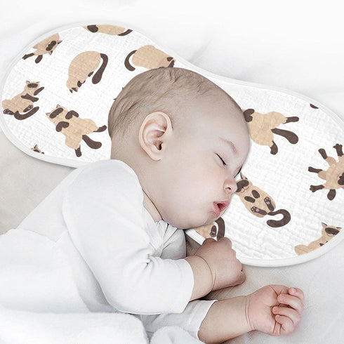 YYZZH 4 Pack 100% Sleeping Cats Siamese Colorpoint Cat Muslin Burp Cloths for Baby Cotton Baby Washcloths Bibs for Boy