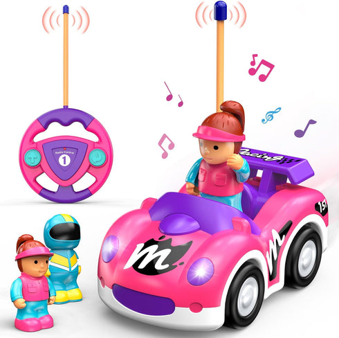 Elovien Remote Control Car for Toddlers 1-3, RC Race Toys for 3