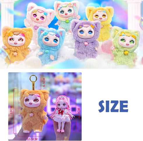 1 6 CALEMBOU Blind Box,Soft Kawaii of Possible Mystery Collectible Plush Doll Toys, Animals Stuffed Keychain Charm