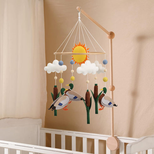Duck Mobile - Handmade Mallard Duck Mobile with Clouds for a Hunting Farm Theme