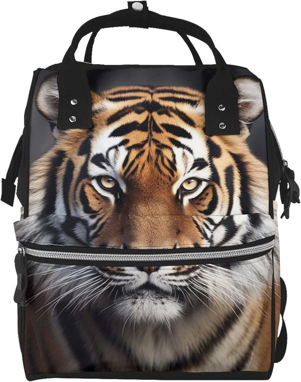 OUSIKA Tiger Print Diaper Bag Multifunction Laptop Backpack Travel Daypacks Large Nappy Bag,
