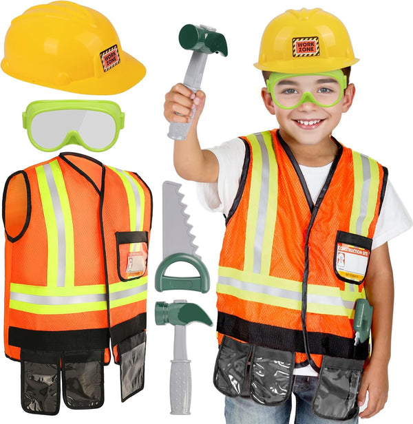 Liberry Kids Tool Set for Boys Girls 3-5 Years, Construction Worker Costume