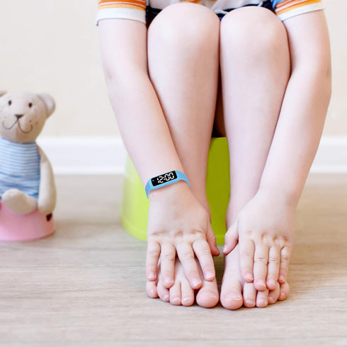 ABC123 Potty Training Watch - Baby Reminder Water Resistant Timer for Toilet Training Kids & Toddlers (Blue)