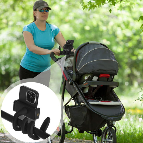 2 Pcs Stroller Phone Holder, Portable Cell Phone Holder Stand, Universal Stroller Accessories for Parent Baby Toddler