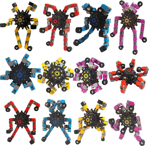 Sengtin 20pcs Random Fidget Spinners,DIY Deformable Robot Fingertip Toys,Decompression Spinner,Deformable Creative