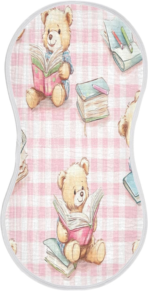 YEGAME Muslin Baby Burp Cloths Set of 1 - Cute Bear Super Absorbent
