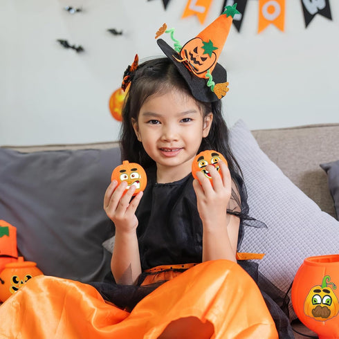 36 Sheets Halloween Pumpkin Craft Stickers, Kids DIY Make a Pumpkin Face Sticker for Halloween Treats Party Favors