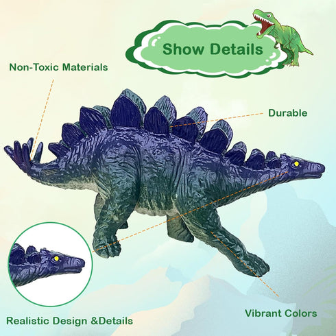 ROSEORGUN 3-5, 12 Set 3+ Dinosaur Toys for Kids Realistic Dinosaur Figures with a Detachable Dino Head for Scenes, Map
