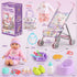Set 3 4 5 6 7 12.5-inch 2 sets 17 Baby Doll with Stroller for Realistic Pretend Play for Year Old Toddler Girls Gifts.