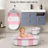 0-36 Collapsible Baby Bathtub for Newborn to Toddler Months,Spacious Foldable Infant Bath Tub with Thermometer,Cushion