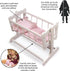 Badger Basket Heirloom Style Doll Bed with Gingham Bedding for 20 inch Dolls - White/Pink