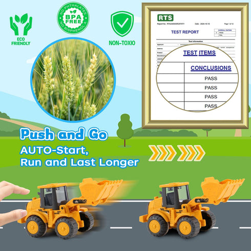 vusum 2-4, 1 2 3 Set, Toddler Toys for Ages Kids Toys for Year Old Boy Girls,Dump Truck Cement Mixer Excavator Toy Cars