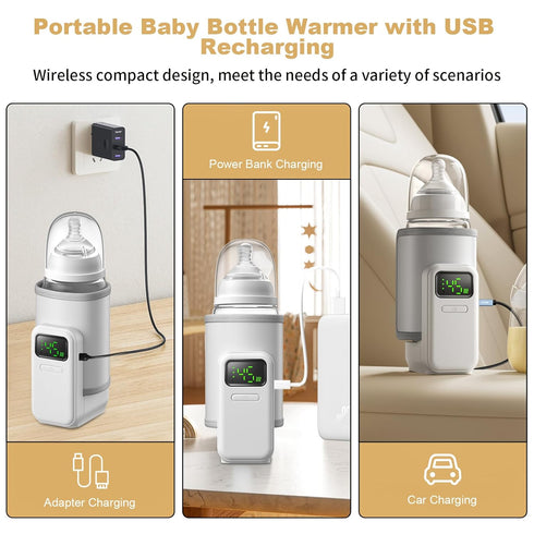 VVU&CCO Travel-Easy,6-Speed Portable Bottle Warmer - Temperature Control,Comfortsble Baby Feeding