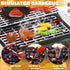 Playset, 3-5, 2-Layer Kids Grill BBQ Toy Grill with Smoke Sound Light and Wheel, Movable Pretend Play Kitchen Toys