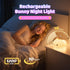 16 Stuff,1200mah Dimmable One Fire Night Light for Kids Bunny Toys, Colors Squishy Bunny Lamp, Soft Silicone Bunnies