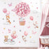 decalmile Animals Hot Air Balloon Wall Decals Flowers Balloons Elephant Bear Wall Stickers Baby Nursery Girls Bedroom