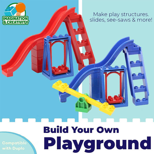 Liberty Imports 24 PCS Big Building Blocks Park Playground Themed Toy Accessories for Kids | Educational DIY Large Construction Bricks Set, Compatible with Major Brands
