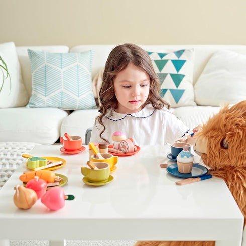 Sets GAGAKU Wooden Play Food for Kids Kitchen, Montessori Wooden Play Food Toys with Plates and Dishes for Toddler Boys
