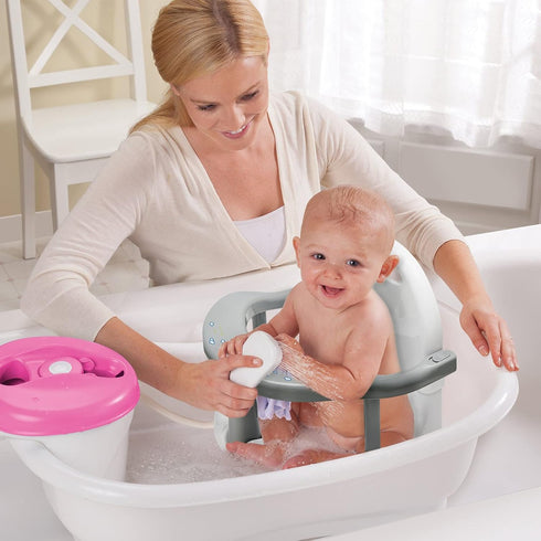Lucakuins 6-18 Foldable Baby Bathtub Seat - Non-Slip Bath Chair for Sitting Up, Shower Chairs for Newborn Infant Months