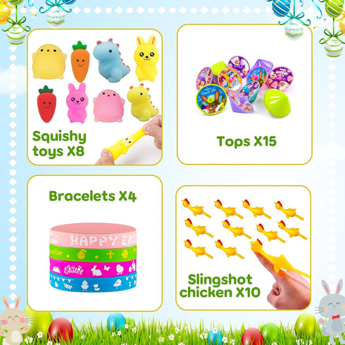 220 Count Easter Egg Stuffers - Fun Party Favors for Kids