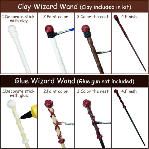Set 24 (67-Piece) Maikoi Magic Wizard Wand Making Kit DIY Craft for Kids Adult Birthday Party Gift Make Your Own Wands