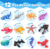 12 Pack 3D 3 4 5 6 7 8, Printed Animal Toys, Desk Pets Sea Animal Toys with Educational Booklet for Kids Age Ocean
