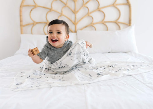 Marble Design Large Baby Swaddle Blanket - Premium Knit for Comfort